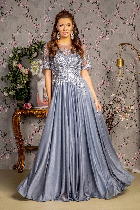 Online Only Long Formal A Line Mother of the Bride Dress