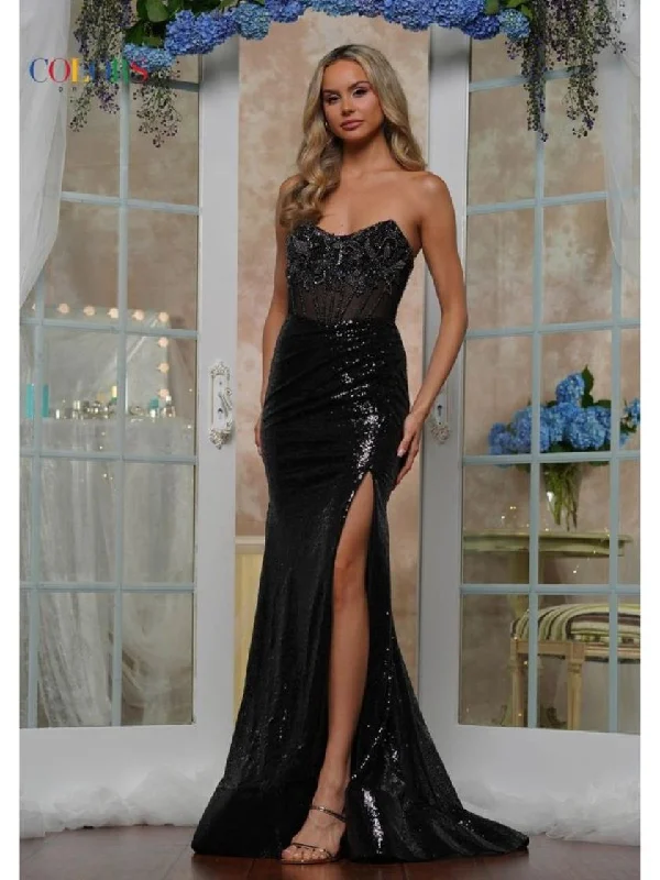Deal Zone Colors 3512 Formal Long Slit Beaded Prom Dress
