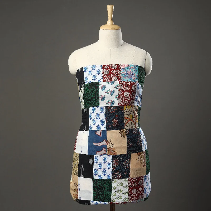 Lowest Price Multicolor - Tukdi Kaam Patchwork Cotton Kurta Material - (2.9 meter) 28