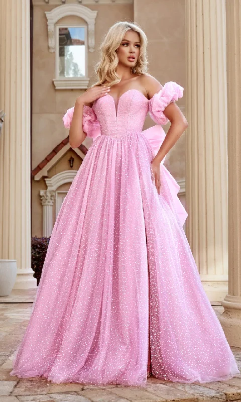 Exclusive Savings Portia and Scarlett PS24066 Long Glitter Ball Gown Formal Prom Dress