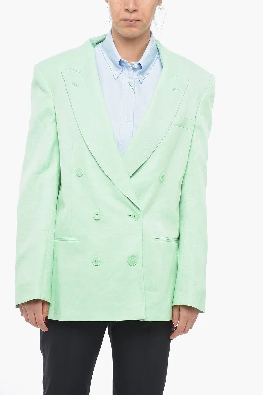 Exclusive Savings Stella McCartney Double-breasted Oversized Flax Blend Blazer
