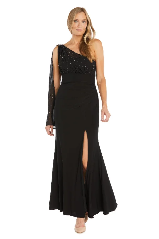 Markdowns R&M Richards 3344 Long Fitted Formal Caplet Dress
