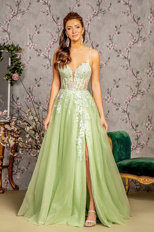 Exclusive Deal Long Formal A Line Slit Prom Dress