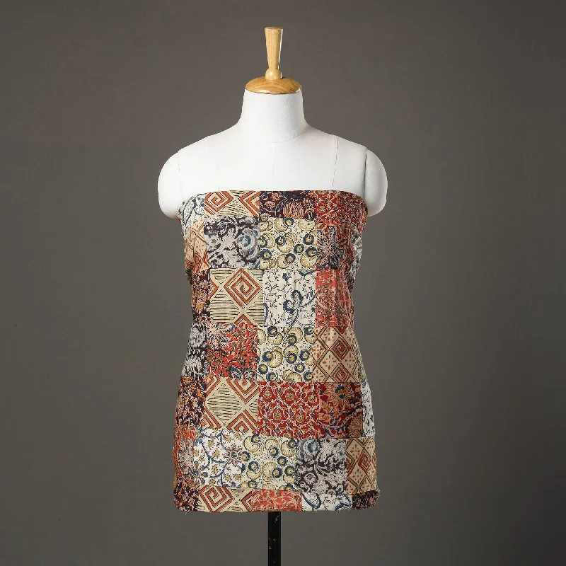 Overstock Multicolor - Patchwork Cotton Kalamkari Kurta Material (2.6m) 21