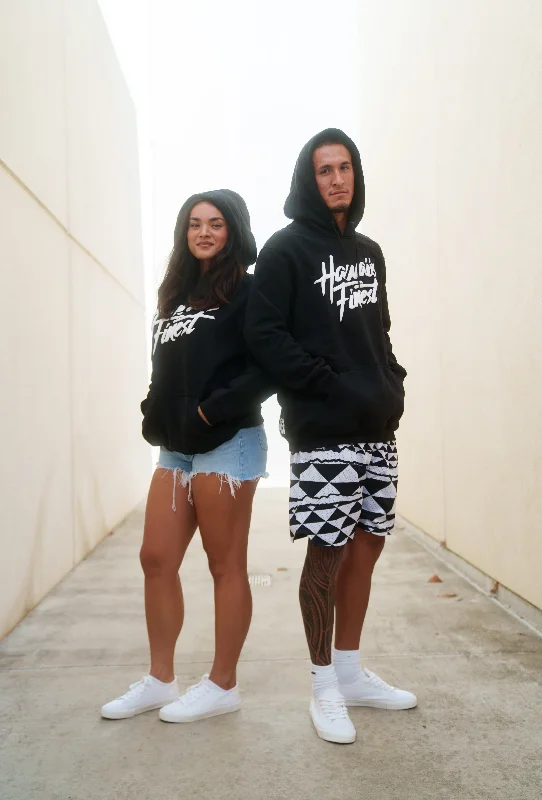 Crazy Savings BLACK & WHITE TRIANGLES HOODIE