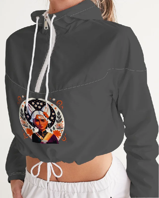 Discount Deals Indian Silver fox Women's Cropped Windbreaker