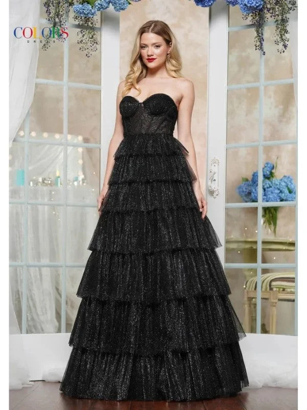 Don’t Miss Out Colors 3491 Long Ruffle Formal Gown Prom Dress