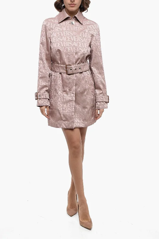 Grand Opening Sale Versace Logoed Trench With Removable Belt