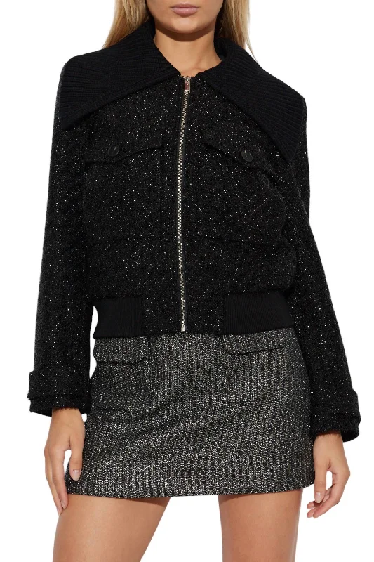 Price Drop Alert Boucle Bomber Jacket In Black