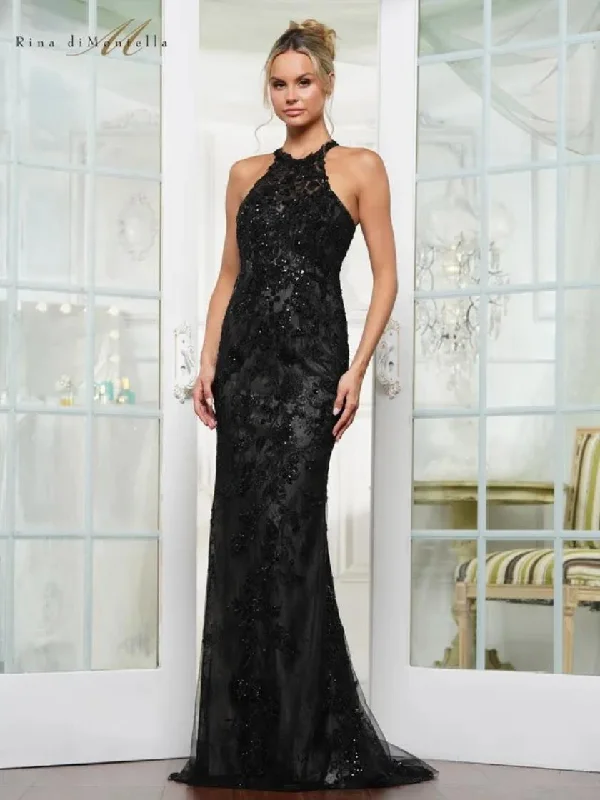Customer Appreciation Sale Rina di Montella RD3247 Beaded Long Fitted Formal Prom Dress