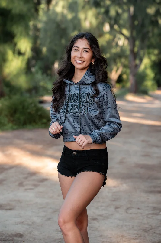 Value Deals GRAY PETITION WOMEN'S CROP HOODIE
