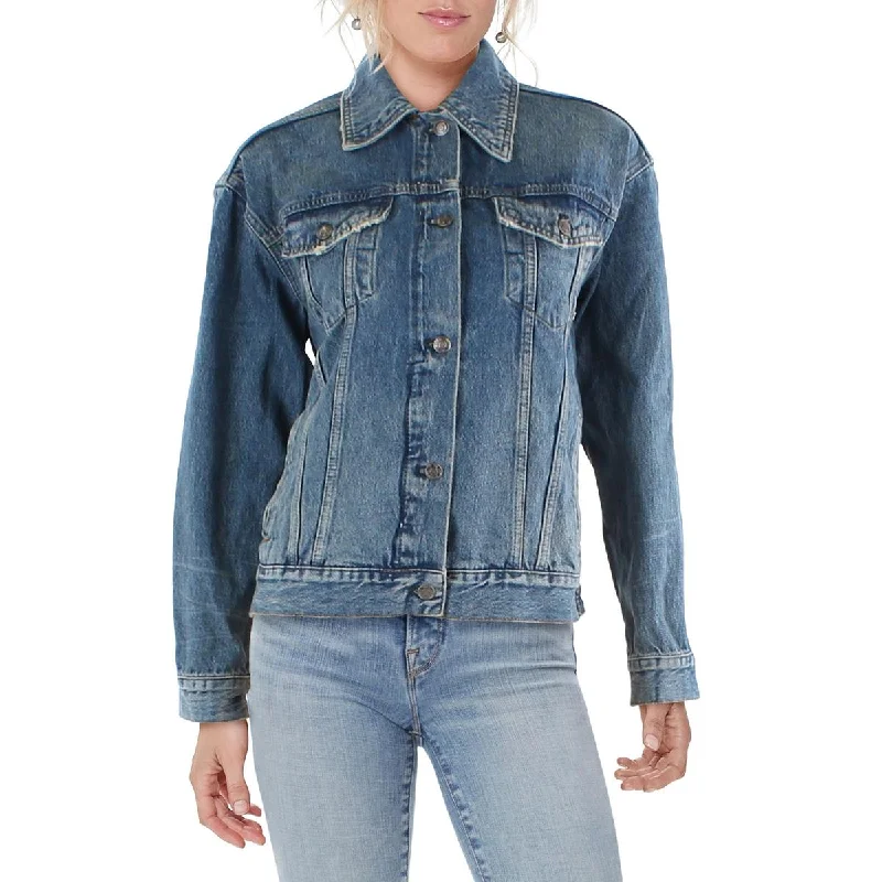 Markdowns Womens Light Wash Midi Denim Jacket