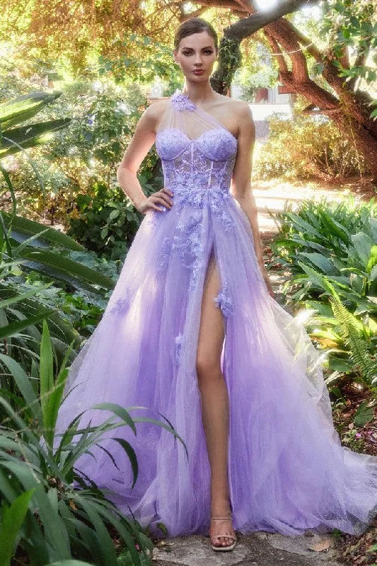 Holiday Sale Andrea & Leo A1053 One Shoulder Prom Dress Lilac