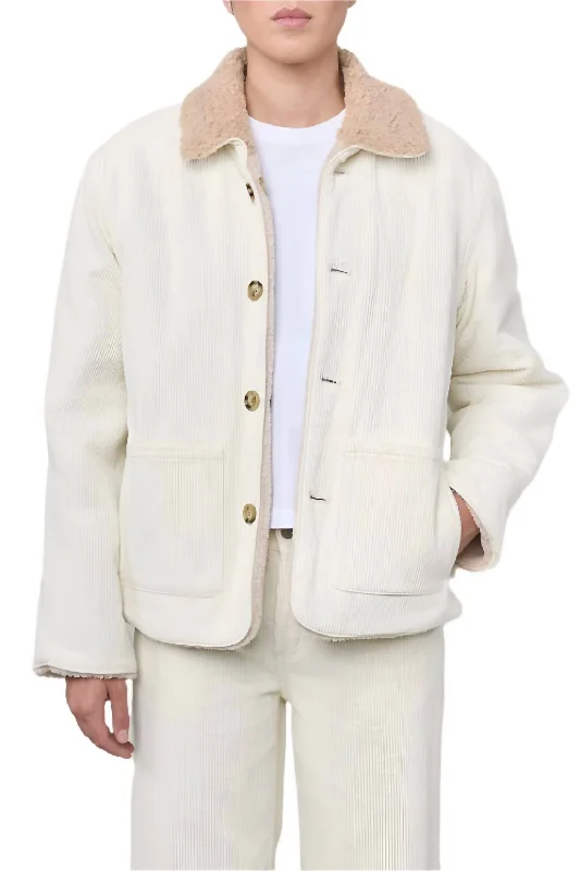 Price Meltdown Townes Reversible Jacket In Milk Corduroy