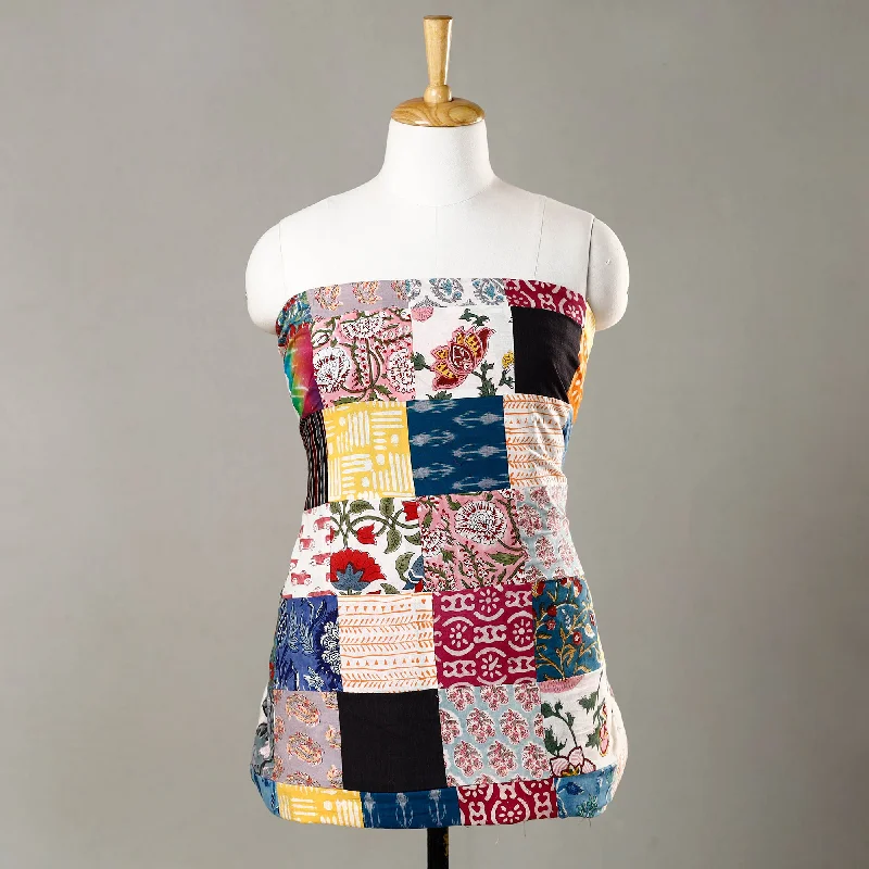 Final Markdown Multicolor - Handmade Tukdi Kaam Patchwork Cotton kurta Material - (3.1 meter) 09