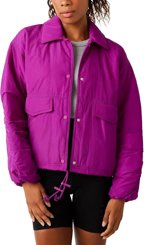 Mega Deal Off The Bleachers Coaches Jacket In Vivid Violet