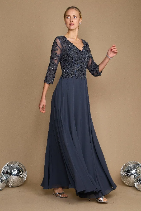 Special Discount Long Formal Mother of the Bride Dress Charcoal