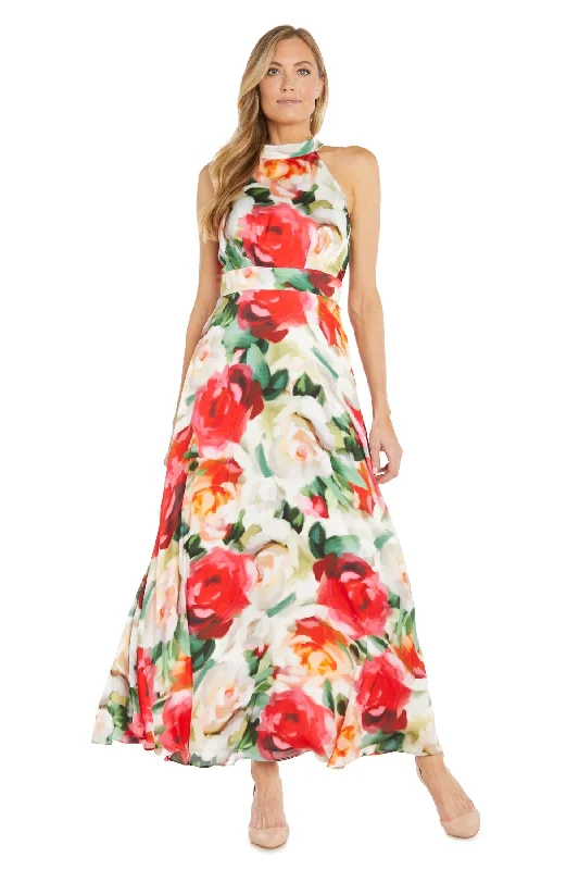 Best Bargains R&M Richards 6608 Long Printed Formal Maxi Dress