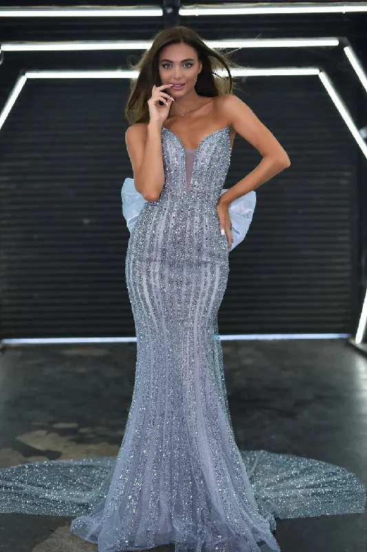 Bargain Prices Portia and Scarlett PS24940E Long Beaded Fitted Formal Prom Dress