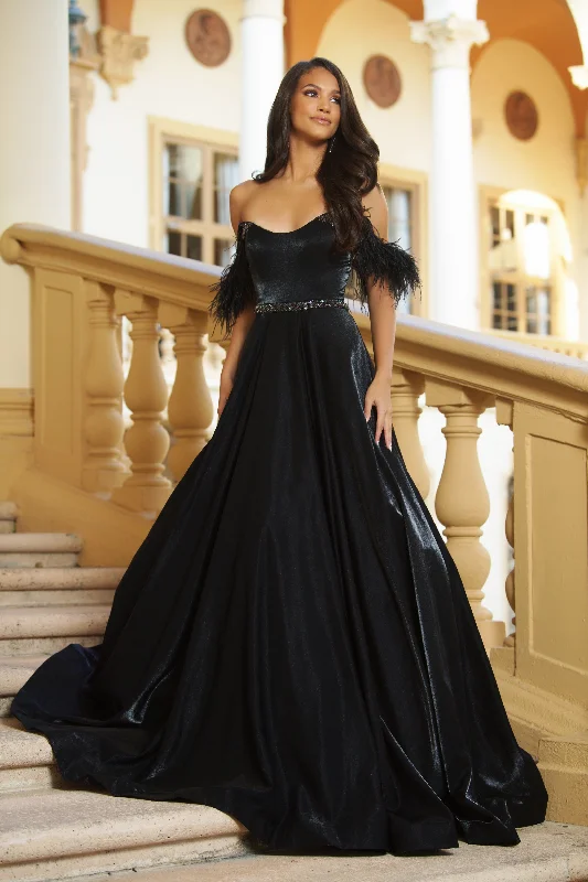 Crazy Savings Ava Presley 28570 Feather Formal Prom Long Gown