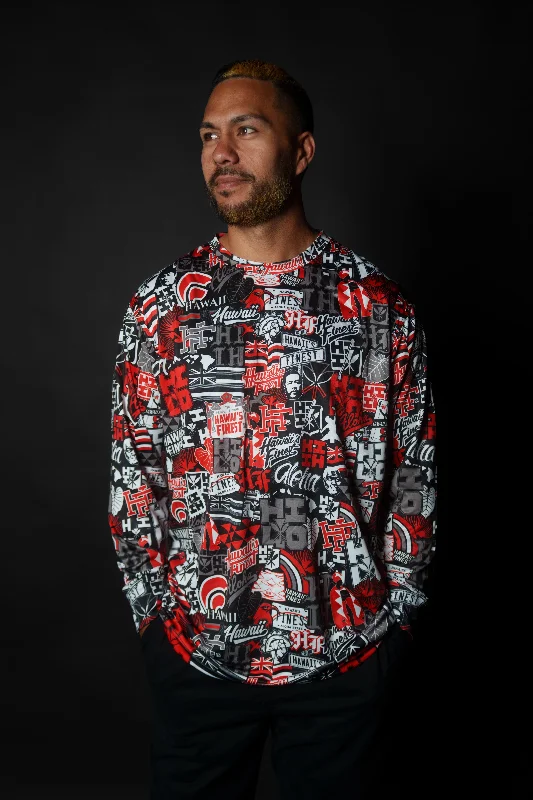 Great Deals HILO RED STICKERBOMB DRI-FIT LONGSLEEVE