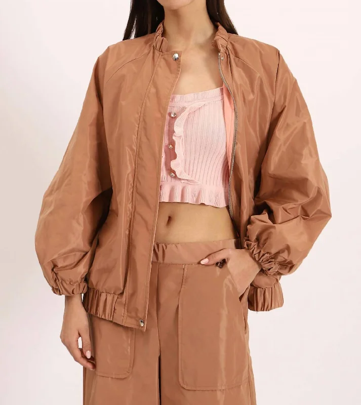 Special Price Re-Nylon Blouson Jacket In Tan