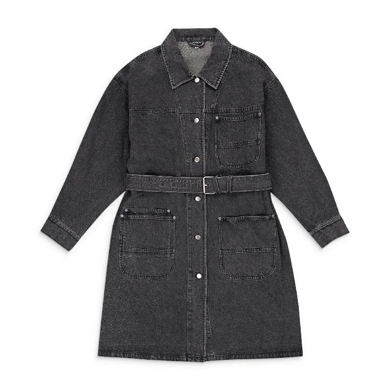 Price Rollback CALLIPYGIAN WASH DENIM BLACK TRENCH COAT