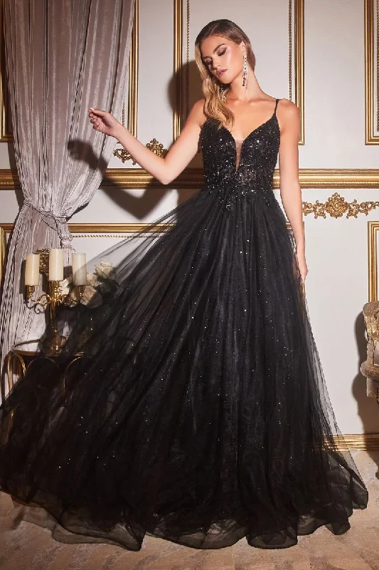 Year-End Sale Cinderella Divine CD0154 Long Formal Ball Gown Prom Dress Black
