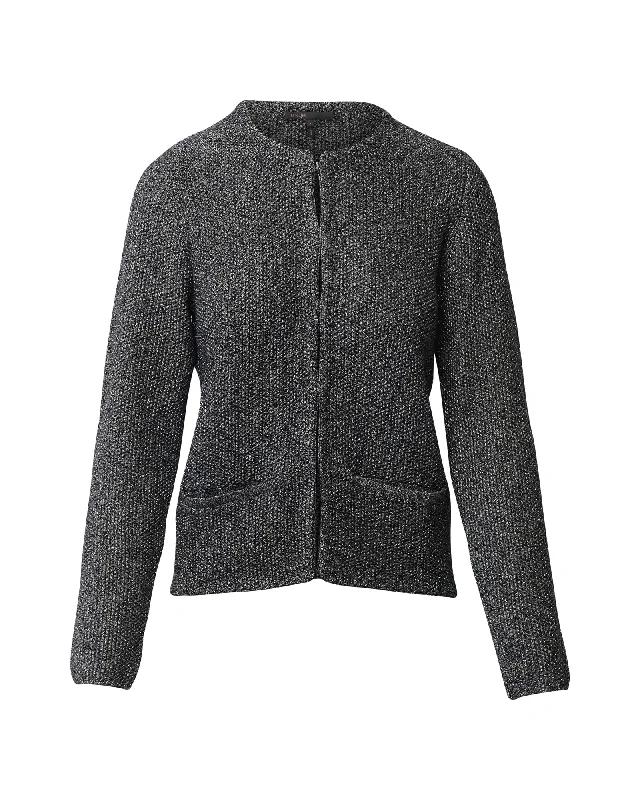 Shop and Save Maje Open Front Jacket in Silver Tweed