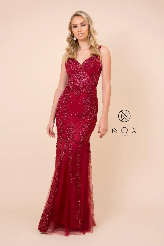 Daily Specials Long Formal Sleeveless Mermaid Prom Dress Burgundy