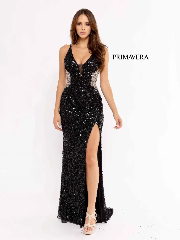 The Best Prices Primavera Couture 3955 Prom Long Fitted Slit Formal Dress