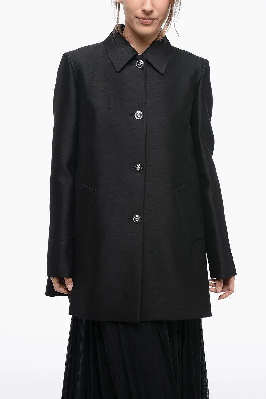 Deal of the Week Versace Wool-Blended Coat With Medusa Buttons