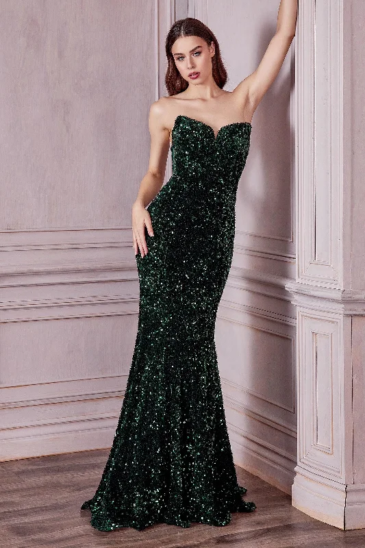 Act Now Cinderella Divine CH151 Mermaid Long Sequins Prom Dress Emerald