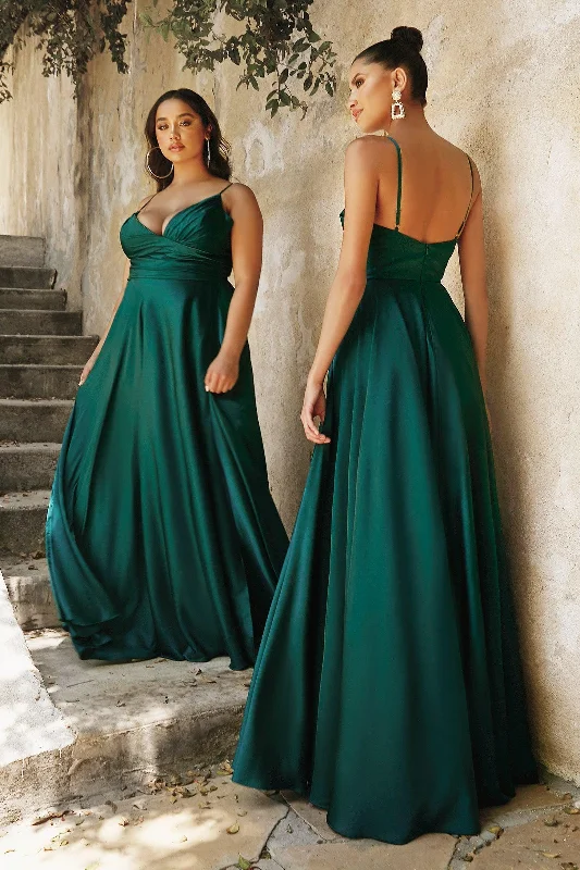 Today Only Cinderella Divine CD7485 Slit Long Prom Dress Emerald