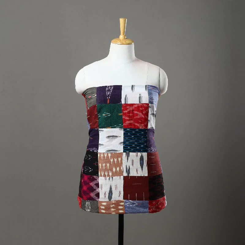 Overstock Multicolor - Patchwork Cotton Pochampally Ikat Kurta Material (2.6m) 31