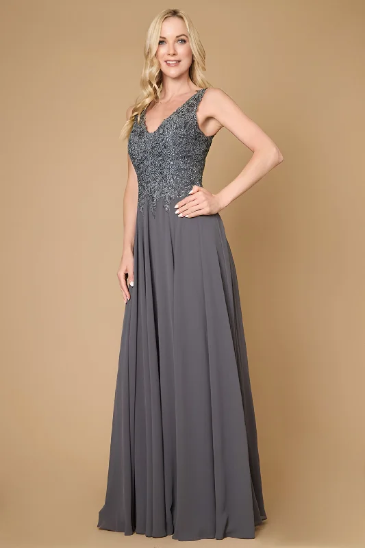 Online Exclusive Long Formal Dress Plus Size Evening Gown Charcoal