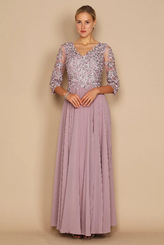 Quick Sale Long Formal Mother of the Bride Dress Mauve