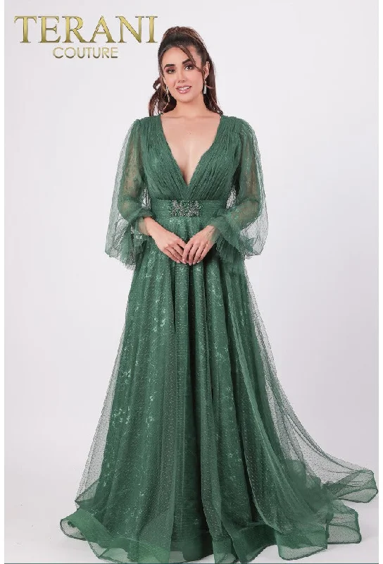Warehouse Sale Terani Couture 1913M9414 Emerald 16 Sale