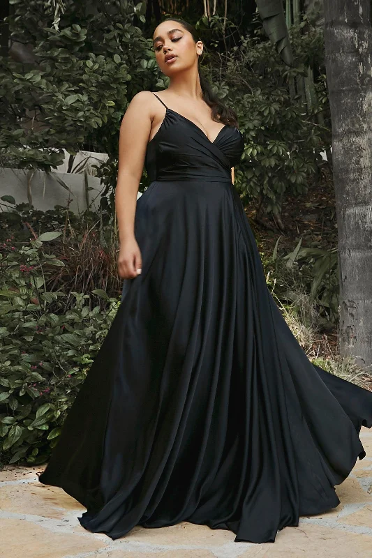 Flash Sale Cinderella Divine CD7485 Slit Long Prom Dress Black