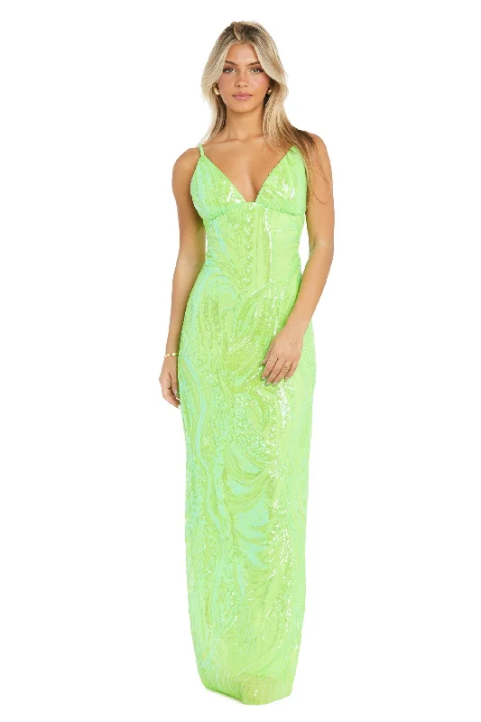 Steals and Deals Morgan & Co 13288 Long Fitted Sequin Formal Prom Dress