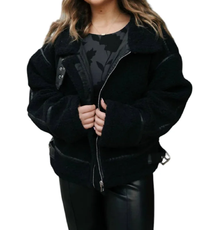 Exclusive Access Sherpa Bomber Jacket In Black