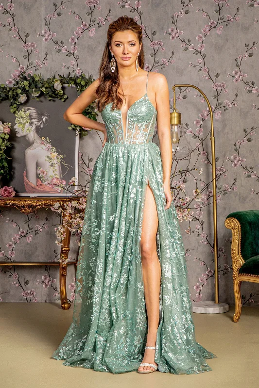 Warehouse Sale Long Formal Sequin Print Prom Dress