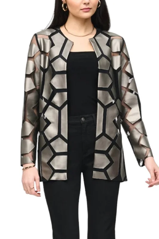 Flash Deals Laser-Cut With Mesh Jacket In Grey / Black