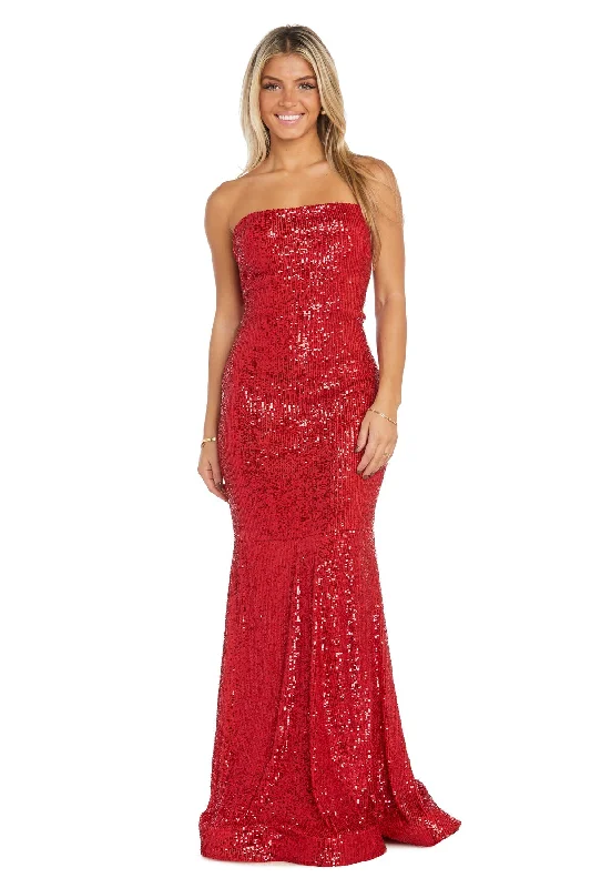 Special Price Morgan & Co 13330M Prom Long Fitted Sequin Formal Dress