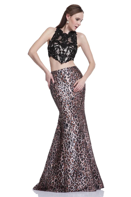 Exclusive Access Cinderella Divine C2204 Long Formal Two Piece Print Mermaid Prom Dress