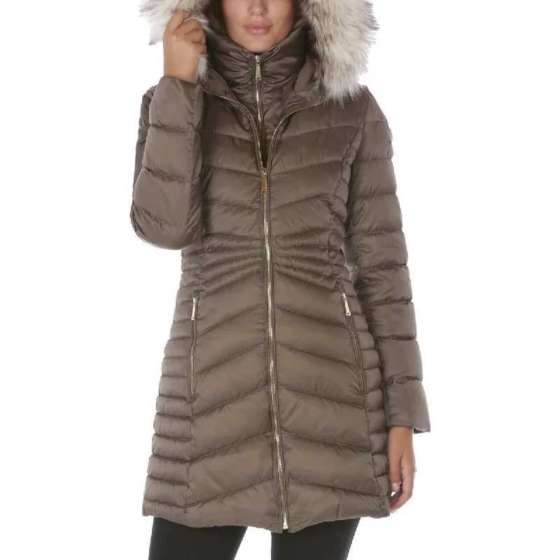 Amazing Deals Womens Faux Fur Hooded Puffer Coat