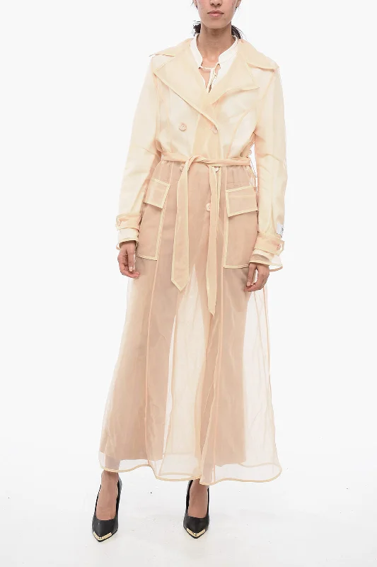 Overstock Dolce & Gabbana 1995 Double-Breasted See-Through Mesh Trenchcoat