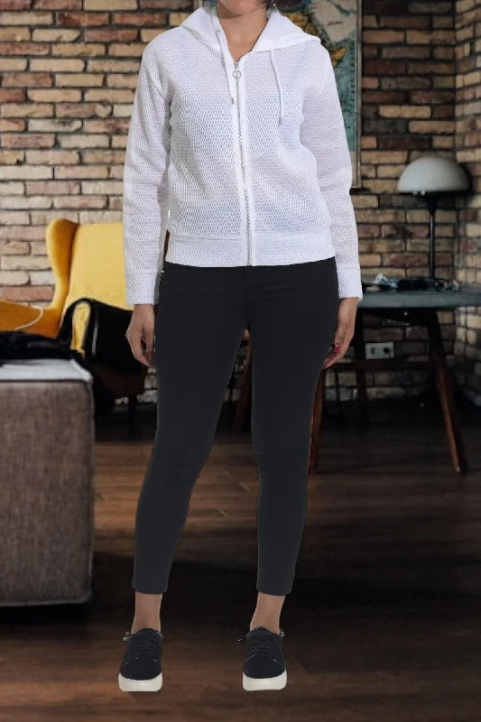 Buy Now Ladies White Hoody Jacket