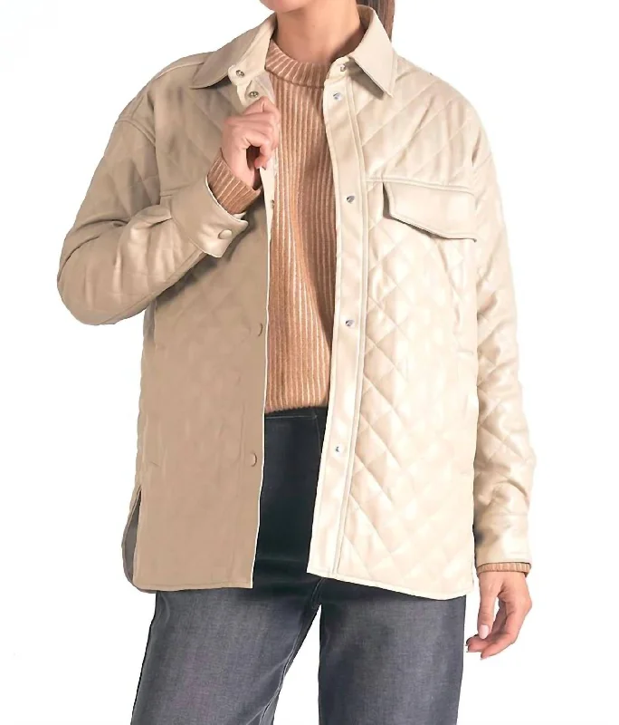 Super Deal Minka Quilted Jacket In Stone