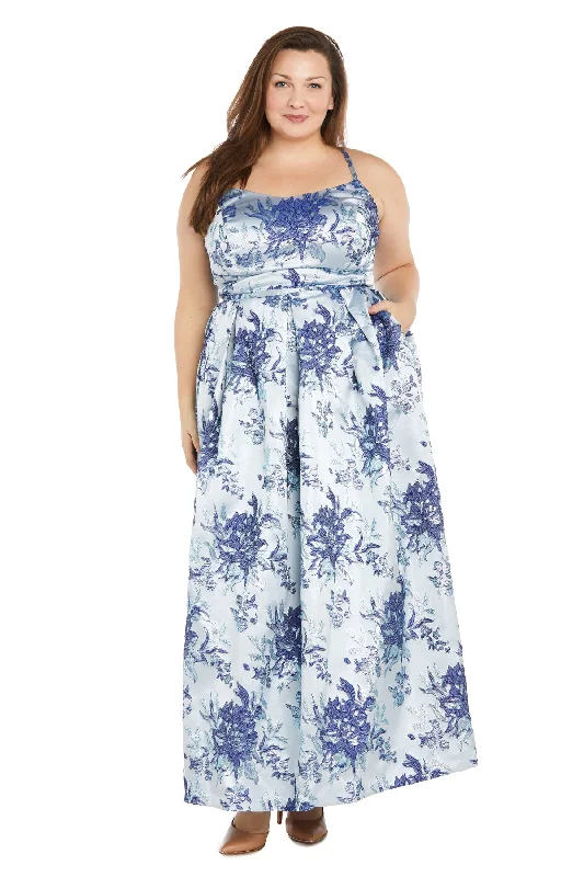 Flash Sale Morgan & Co 12945WM Floral Long Ball Gown Formal Plus Size Dress